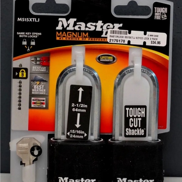 Master M515XTLJ Magnum Lock 2- Pack Keyed Alike Padlocks NEW - Picture 3 of 6